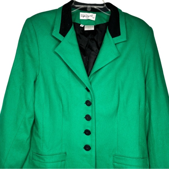 Vintage Spiegel Green Wool Blazer - Picture 2 of 6